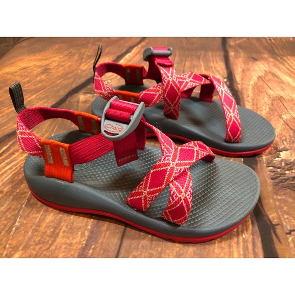 Chaco Z1 Ecotread Sandal Boho Rasberry Pink Girls 3 (6t43) - Picture 3 of 10